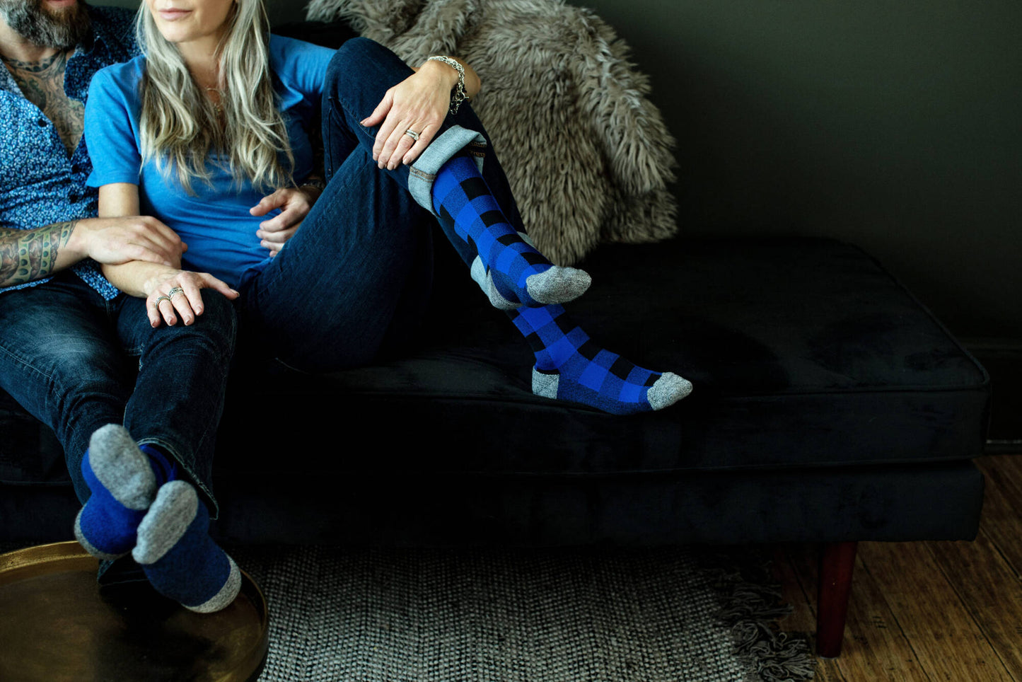 Lunatik Blue Lumber Jack Compression Socks (20-30mmHg) *RETIRING SOON*