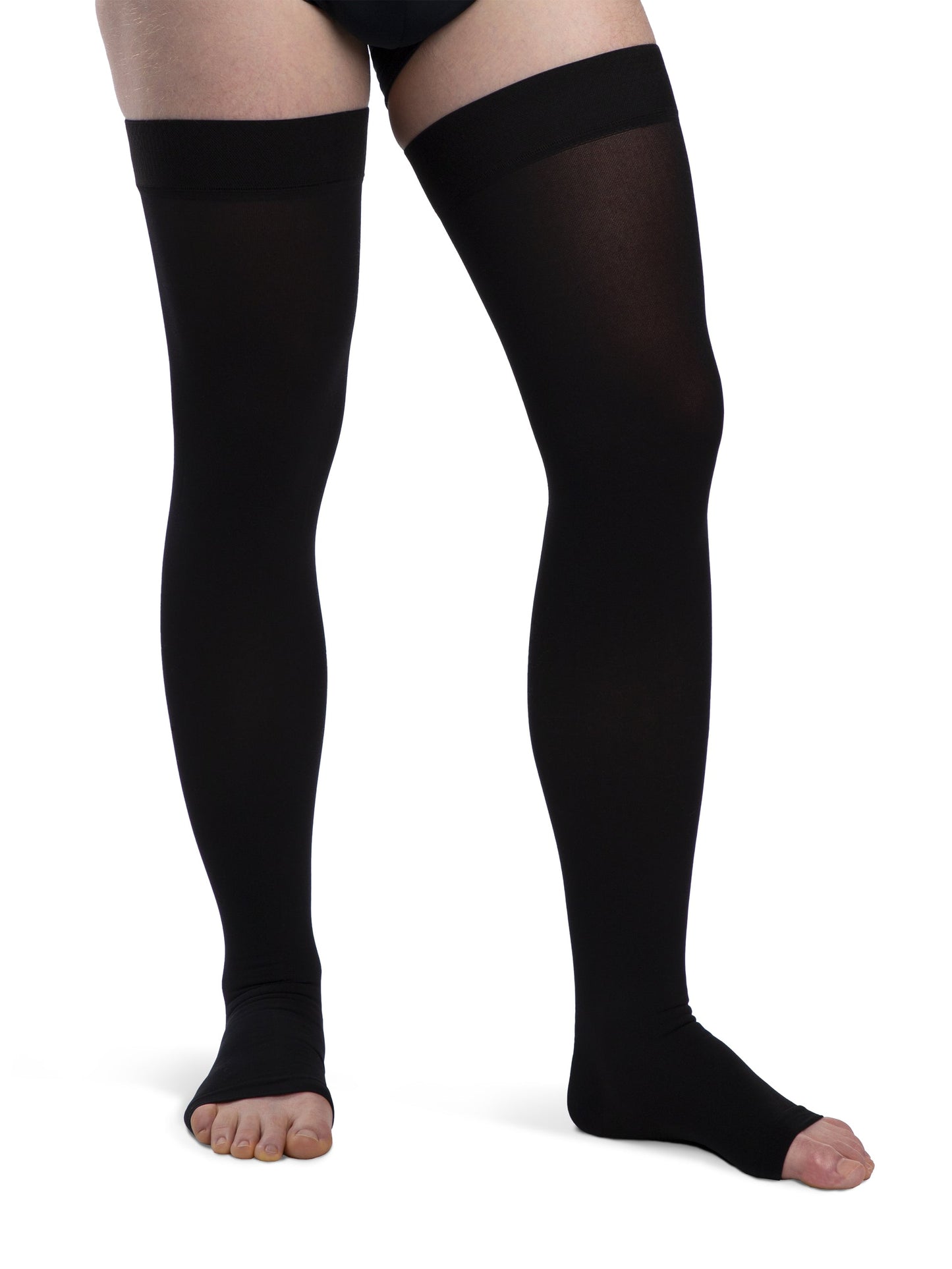 Sigvaris Opaque - Open-Toe Thigh High Compression Socks 20-30mmHg (Men)