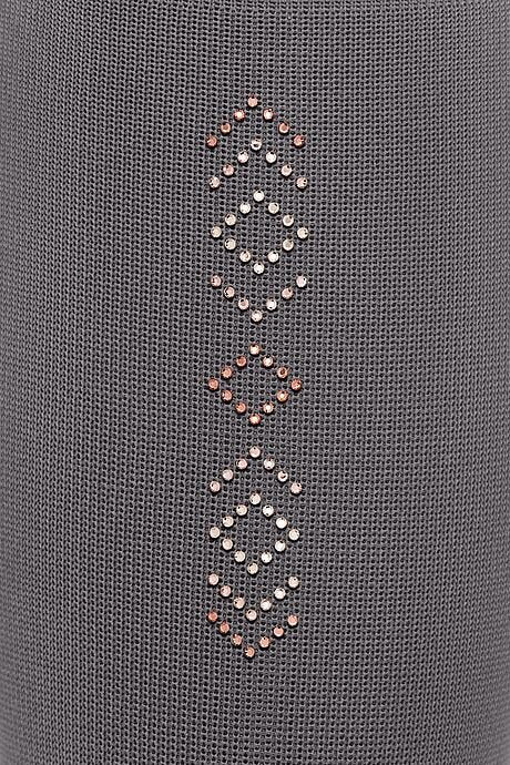 Sparkling Swarovski rosegold crystal design on grey socks.
