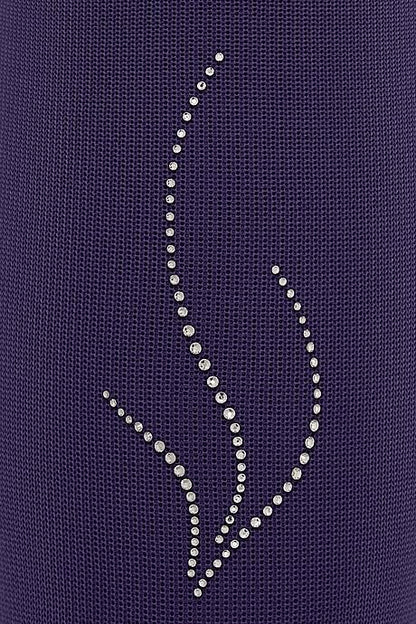Sparkling Swarovski crystal design on violet socks.